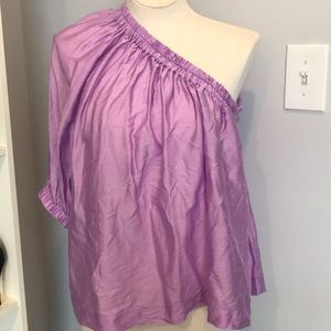 Anthropologie Maeve lilac one shoulder top xxs